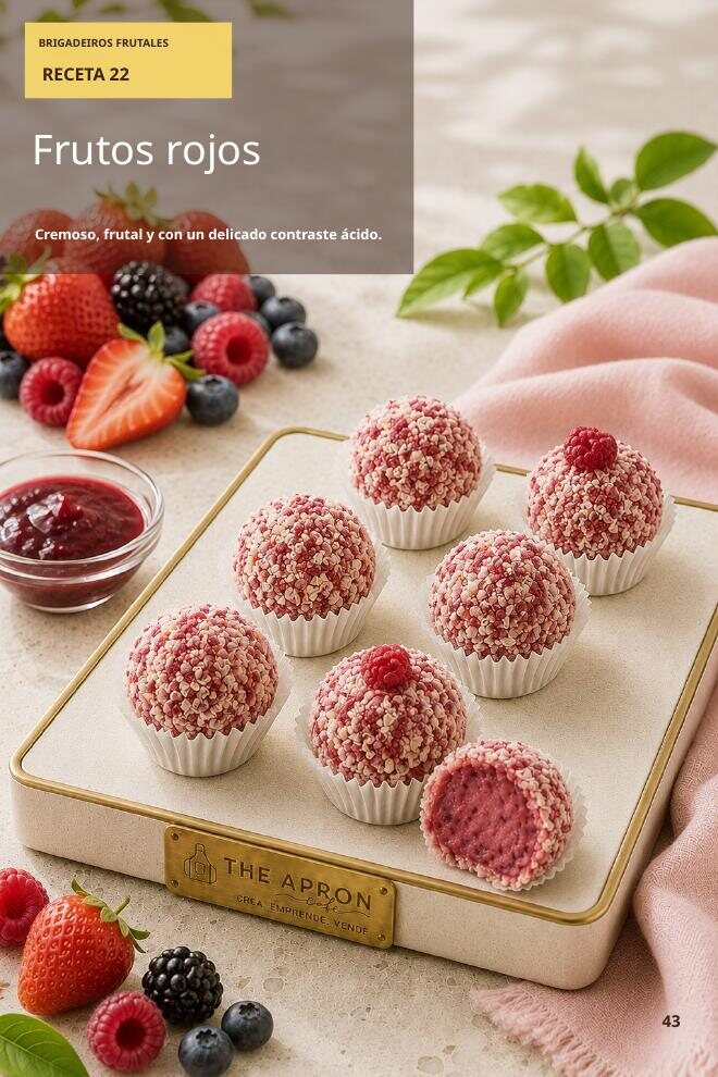 Brigadeiro frutal de frutos rojos